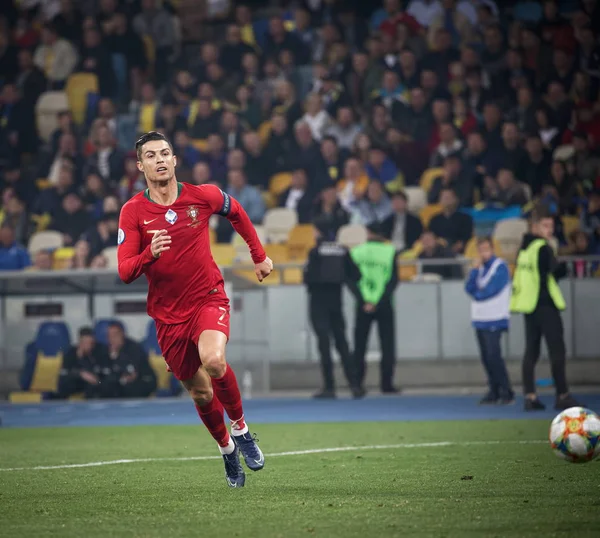 Kiev Oekraïne Oktober 2019 Cristiano Ronaldo Van Portugal Tijdens Uefa — Stockfoto