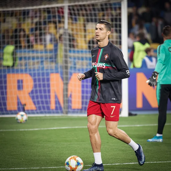 Kiev Ucrania Octubre 2019 Cristiano Ronaldo Portugal Durante Eurocopa 2020 — Foto de Stock