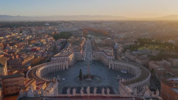 Peterstorget Basilica Papale San Pietro Vatikanstaten Timelapse Rom Italien — Stockvideo