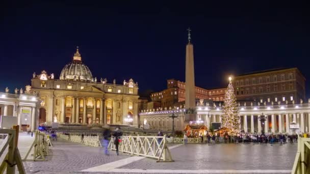 Peter Square Basilica Papale San Pietro Vaticano Timelapse Rome Italy — ストック動画