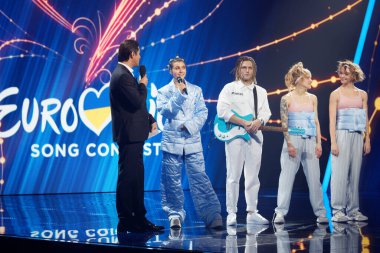 KYIV, UKRAINE - 22 Şubat 2020: Jerry Heil Ukrayna 'nın 2020 Eurovision Şarkı Yarışması finalinde