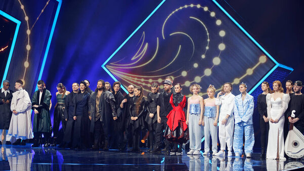 КИЕВ, Украина - 22 февраля 2020 года: финалисты финала отбора на Евровидение-2020 в Украине
