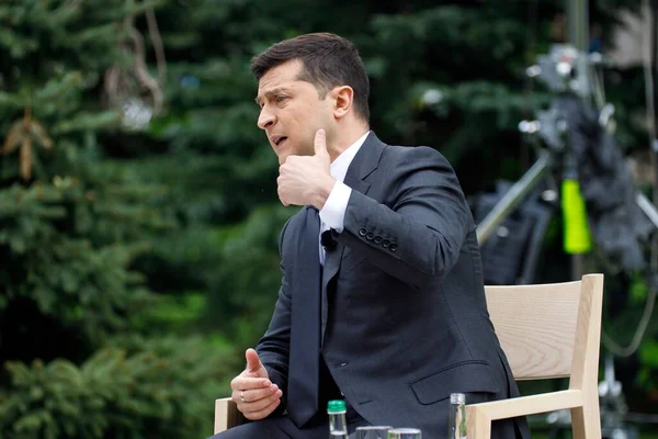 Kiev Ukraine 2020 Május Volomyr Zelensky Ukrán Elnök Sajtótájékoztatója — Stock Fotó