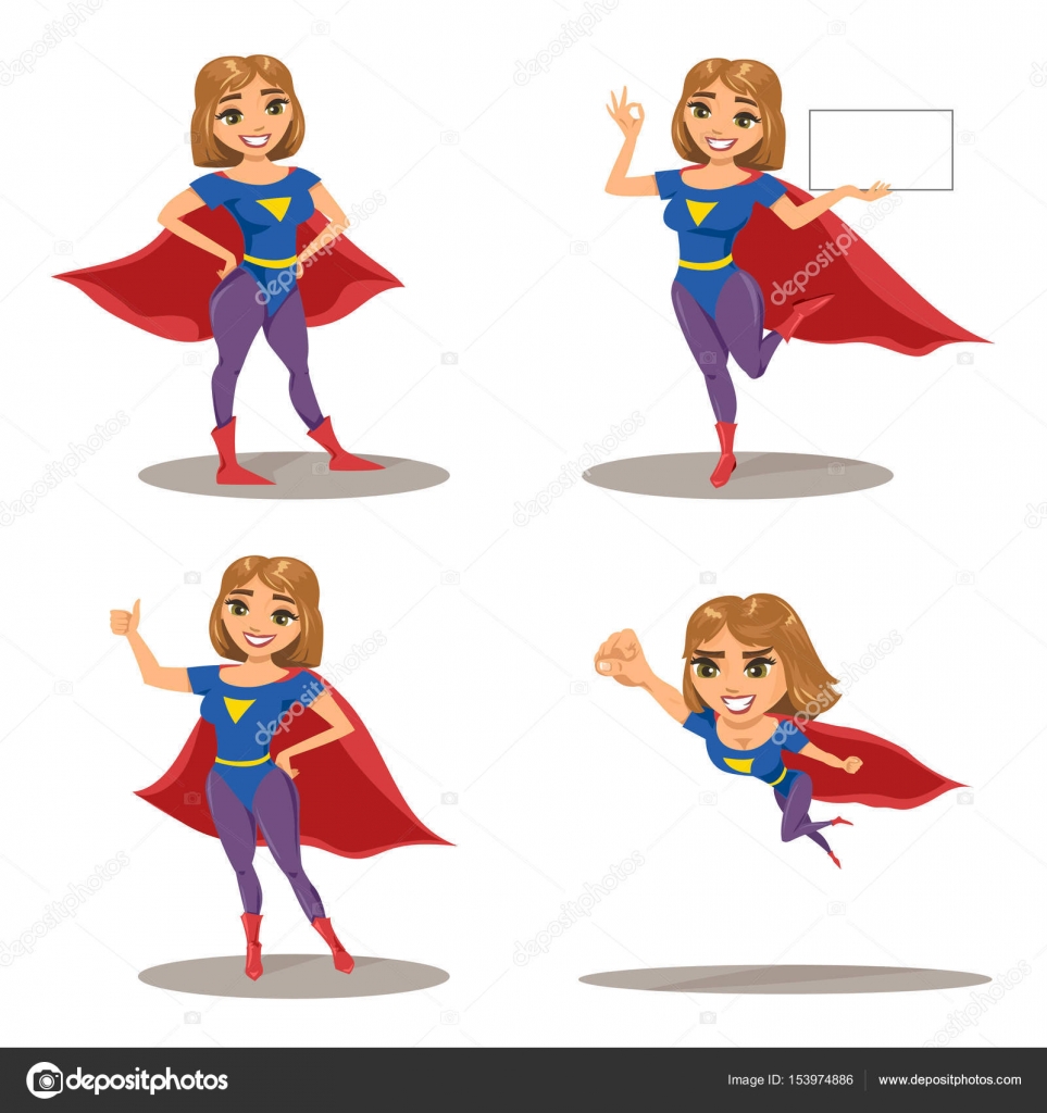 conjunto de personagem feminina super-heroína em 9 poses diferentes 4780832  Vetor no Vecteezy