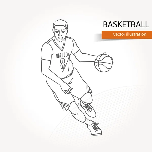 Illustrazione del giocatore di basket . — Vettoriale Stock