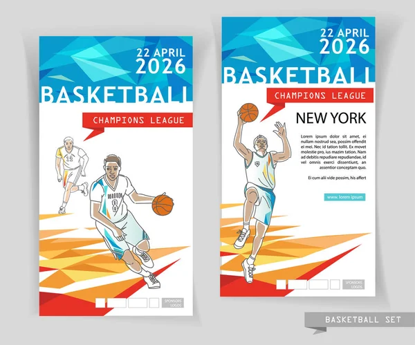 Volante de baloncesto & Plantilla de cubierta de póster — Archivo Imágenes Vectoriales