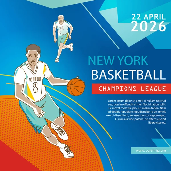 Volantino di pallacanestro & modello di copertina poster — Vettoriale Stock