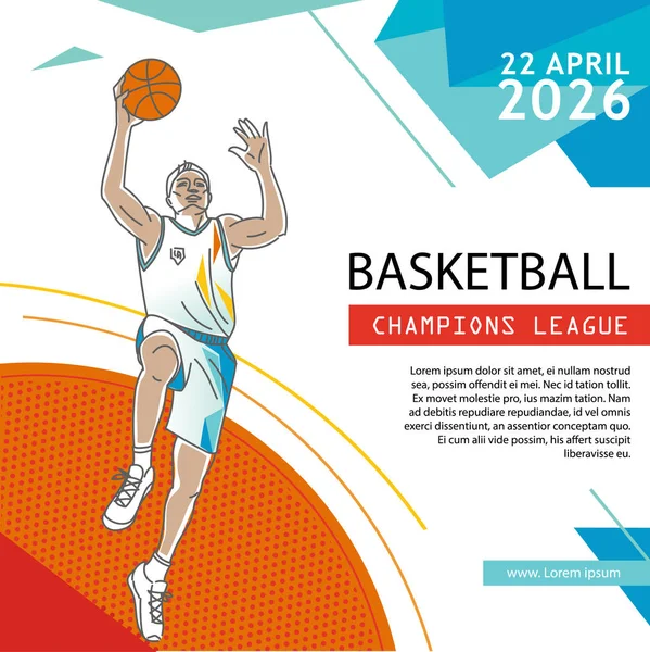 Volante de baloncesto & Plantilla de cubierta de póster — Archivo Imágenes Vectoriales