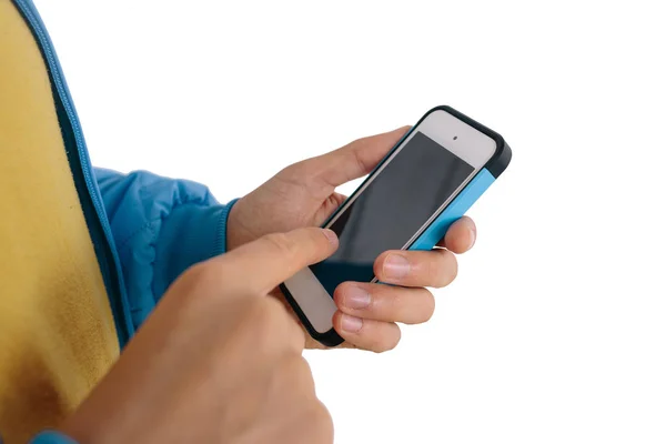 Hombre usando el teléfono inteligente — Foto de Stock