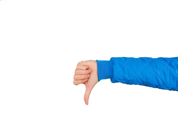 Man hand showing thumbs down — Stock Photo, Image