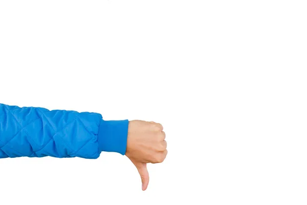 Man hand showing thumbs down — Stock Photo, Image