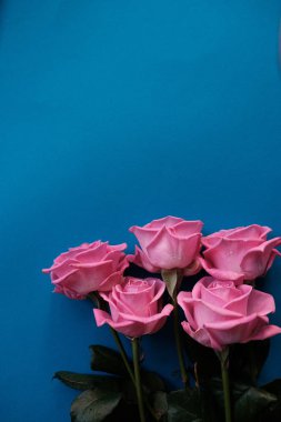 Bir buket pembe gül.