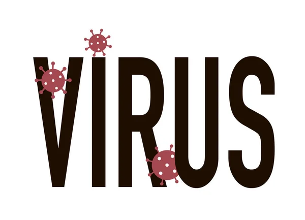 Inscripción Virus Símbolo Coronavirus Sobre Fondo Blanco Covid — Foto de Stock