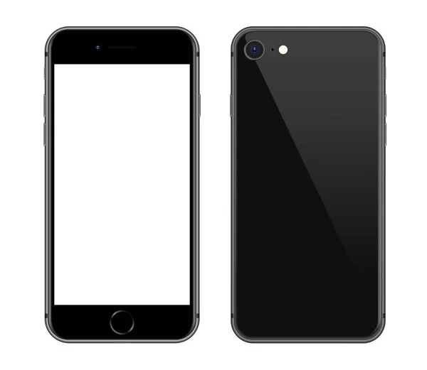 Anapa Russian Federation April 2020 New Black Iphone Front Back — 图库矢量图片