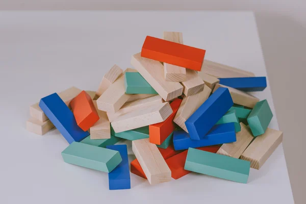 Colorful wooden pieces of game — Stock Photo, Image