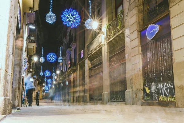 Decorações de Natal em Barcelona, Espanha — Fotografia de Stock