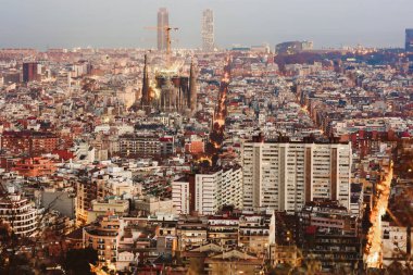 Barcelona 'nın panoramik görünümü