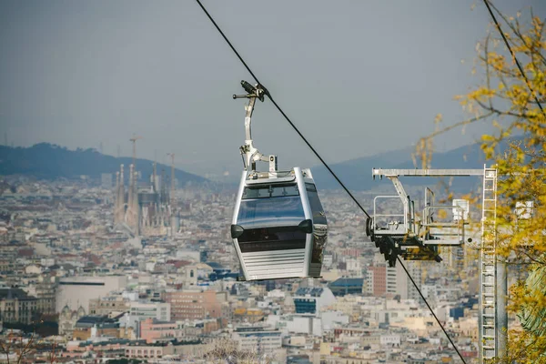 Ropeway cable car in Barcelona — Stock Photo, Image