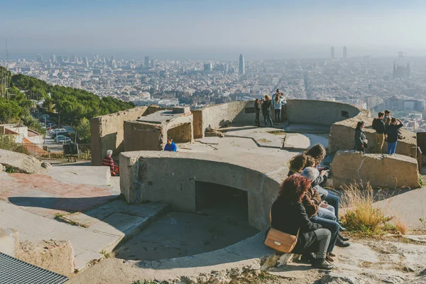 Vista de Bunkers del Carmel panorama, Barcelona — Fotografia de Stock