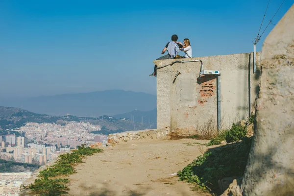 Vista desde Bunkers del Carmel panorama, Barcelona — Foto de Stock