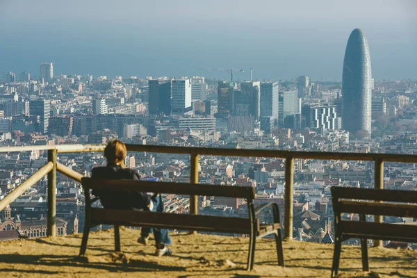 Viw de Bunkers del Carmel panorama, Barcelona — Fotografia de Stock