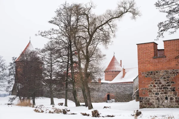 Castello dell'isola Trakai in inverno — Foto Stock