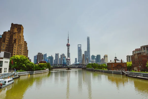 Pudong Нова область skyline, Шанхай, Китай — стокове фото