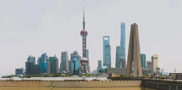 Nové oblasti Panorama Pudong, Šanghaj, Čína — Stock fotografie