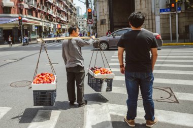 Shanghai, Çin için sokak satıcıları