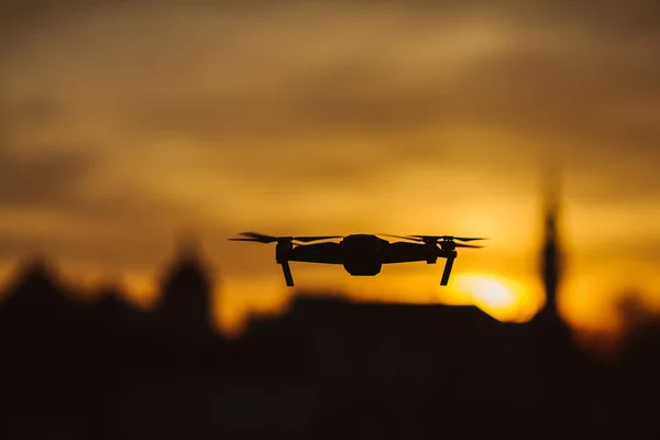 Drone black silhouette — Stock Photo, Image