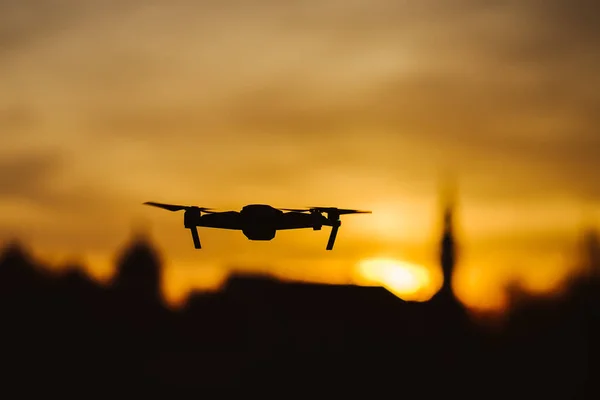 Sziluettjét drone black — Stock Fotó