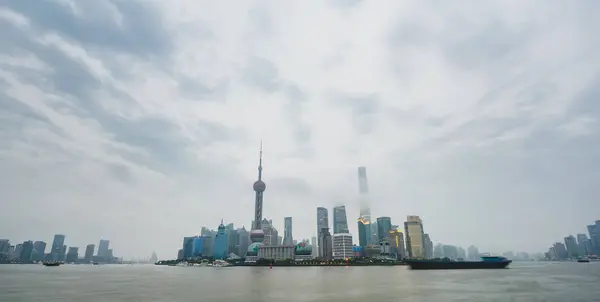 Nové oblasti Panorama Pudong, Šanghaj, Čína — Stock fotografie