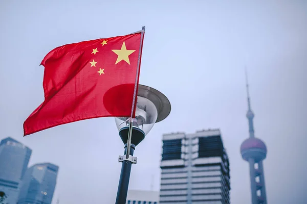 Çin bayrağı yakın çekim — Stok fotoğraf