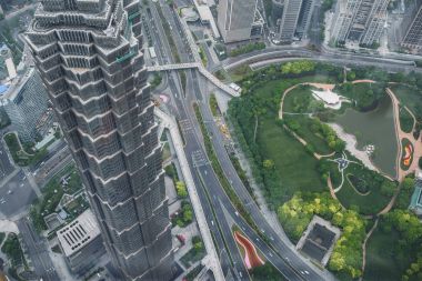 Sisli sabah görünümünde Shanghai