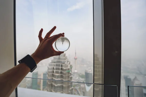 Acabamentos para construção em Lujiazui Finance District, Shanghai, China — Fotografia de Stock