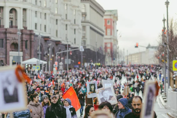 Шествие в День Победы, Москва, Россия — стоковое фото