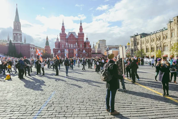 Procesión en el Día de la Victoria, Moscú, Rusia — Foto de Stock