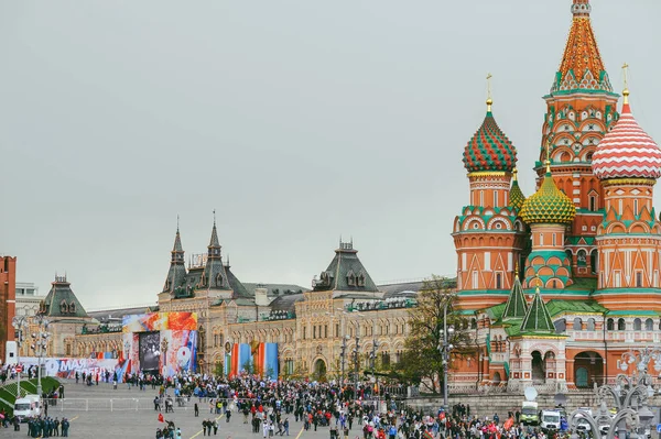 Procesión en el Día de la Victoria, Moscú, Rusia — Foto de Stock