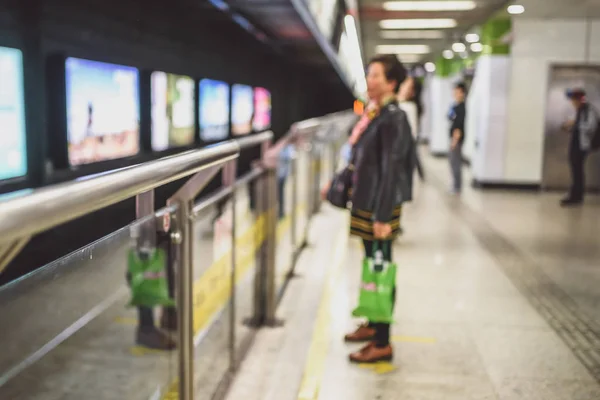 中国上海地下鉄の多重ビュー — ストック写真