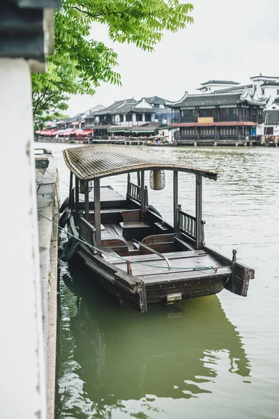 Shanghai China May 2016 Empty Sightseeing Boat Zhujiajiao Ancient Town — Stock Photo, Image