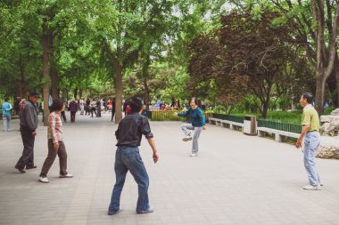 Pekin, Çin Taoranting parkta oynarken