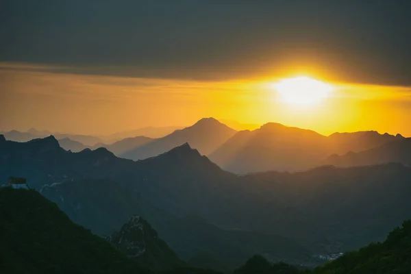 Große Mauer aus Porzellan, goldene Stunde — Stockfoto