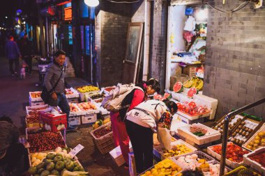 Pekin, Çin için gece gıda pazarı