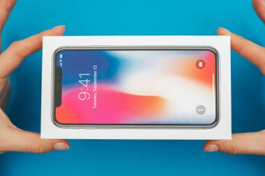 Yeni bir Apple Iphone X amiral gemisi smartphone unboxing