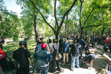 Fotoğrafçılar Jingshan Parkı, Beijing, Çin