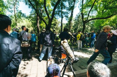 Fotoğrafçılar Jingshan Parkı, Beijing, Çin