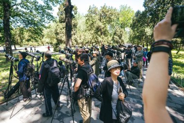 Fotoğrafçılar Jingshan Parkı, Beijing, Çin