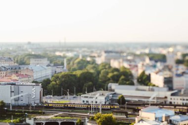 Riga, Tiltshift lens ile çekilen yaz manzarası. Başkenti ve en büyük şehri Letonya Riga olduğunu