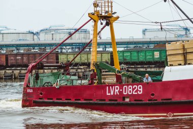 Ventspils, Letonya - 23 Ağustos 2016: Ventspils, Letonya limanda. Ventspils Letonya courland bölgede bir şehir.