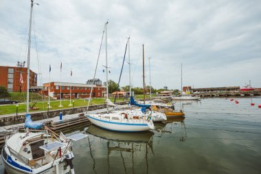 Ventspils, Letonya - 23 Ağustos 2016: Port Ventspils, Letonya
